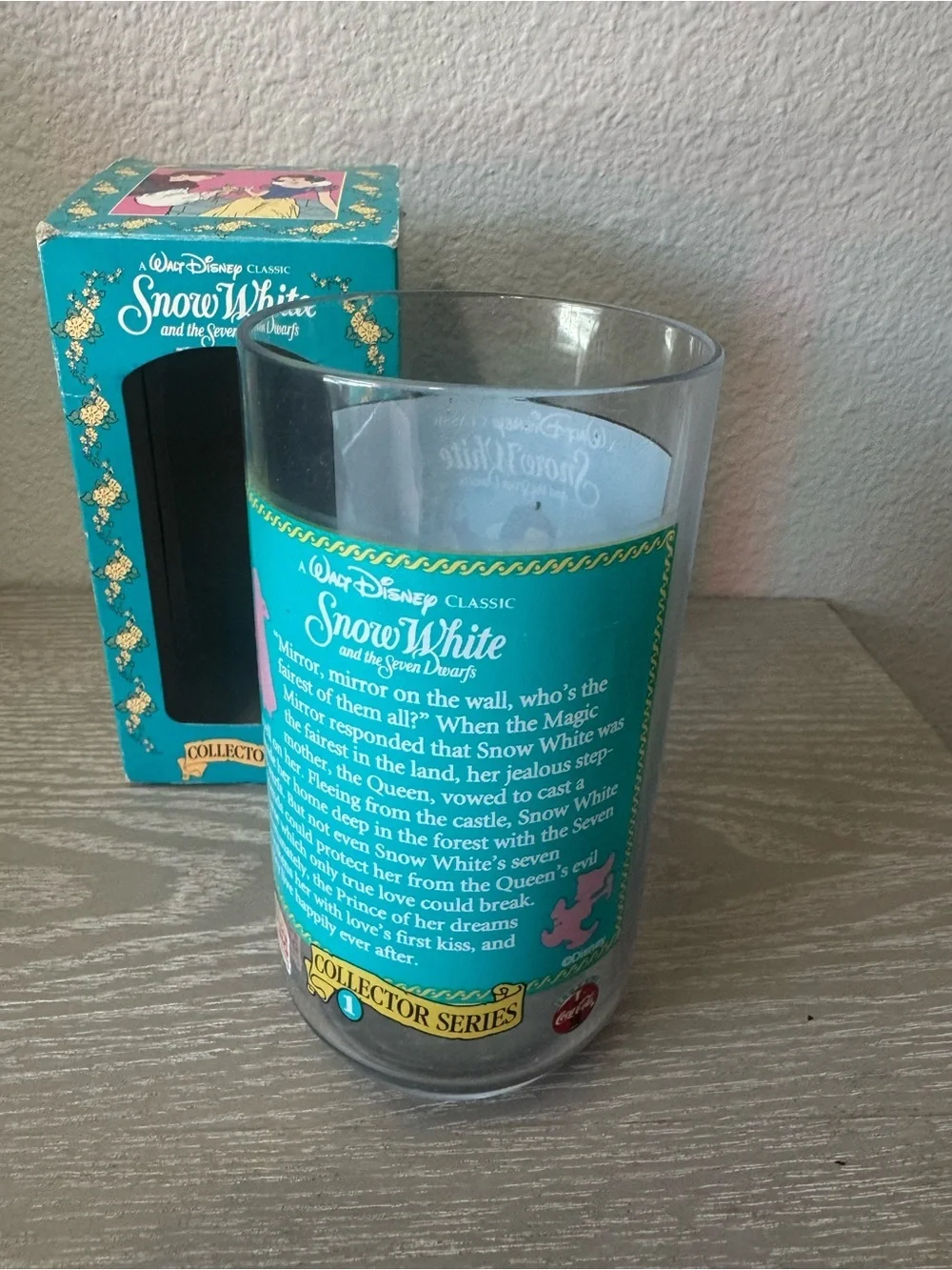 Vintage Disney Burger King Snow White Plastic Cup Glass Collector Series 1994